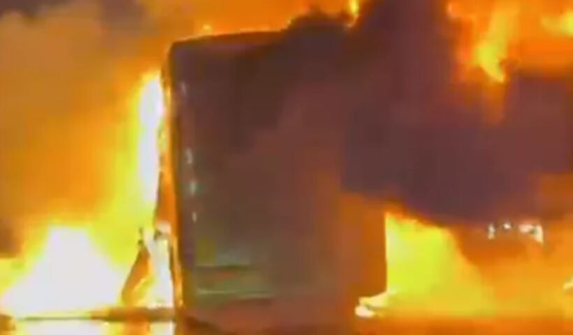 fire accident in private travel bus in kurnool