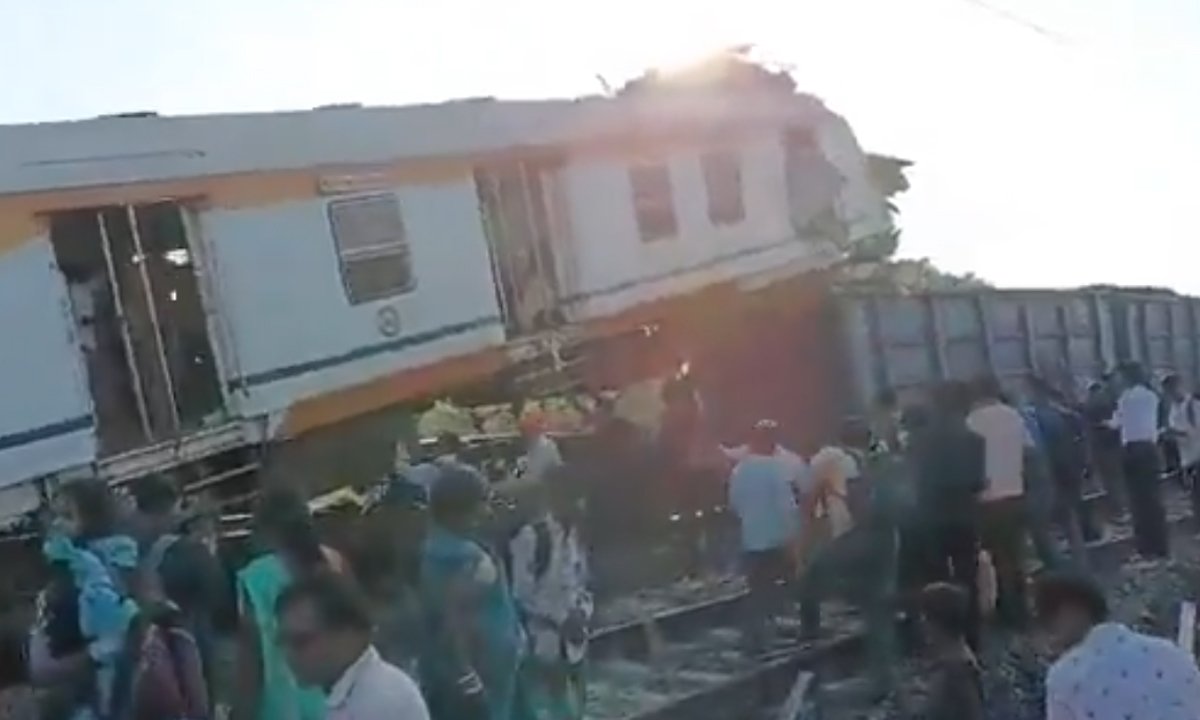 train collides with goods train in chhattisgarh