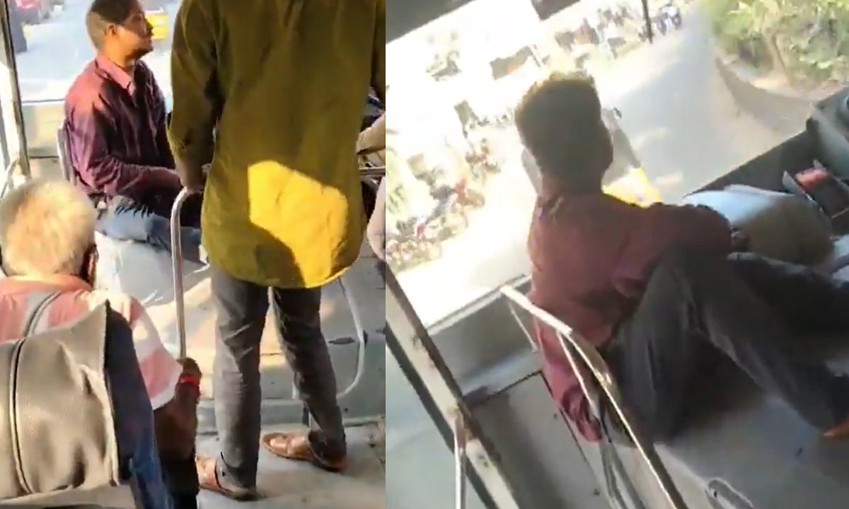 drunken youth abuses rtc driver and conductor