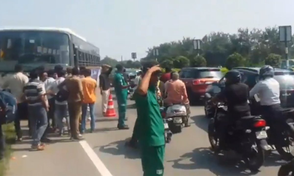 another rtc bus accident near ghatkesar Hyderabad