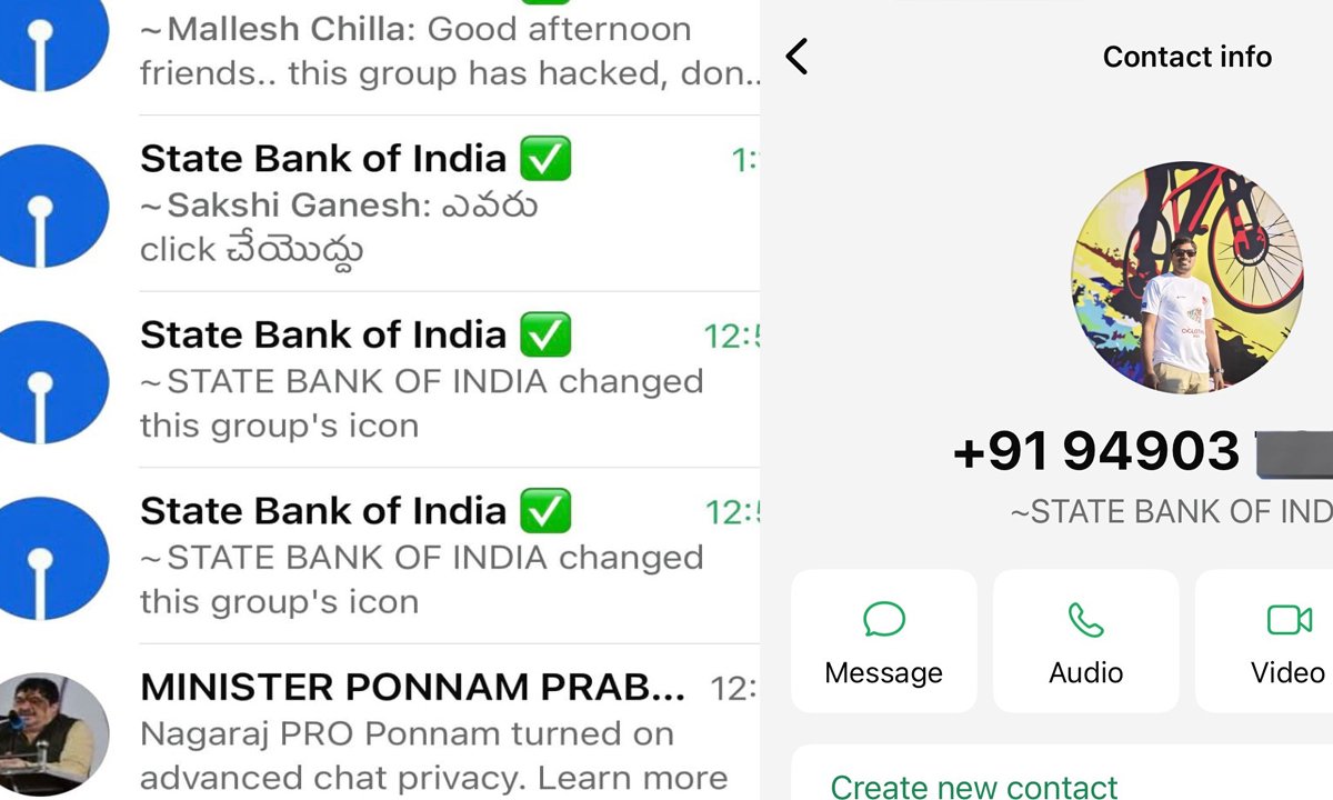 cyber criminals hacked Telangana ministers WhatsApp groups